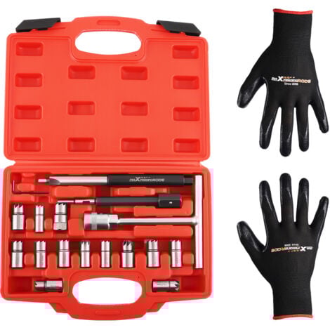 17 Pièces Sièges d'Injecteur Diesel Kit Nettoyage Siège Injecteur Outil