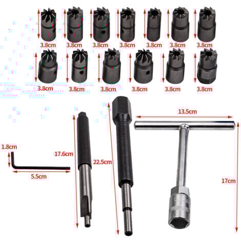 17 Pièces Sièges d'Injecteur Diesel Kit Nettoyage Siège Injecteur Outil