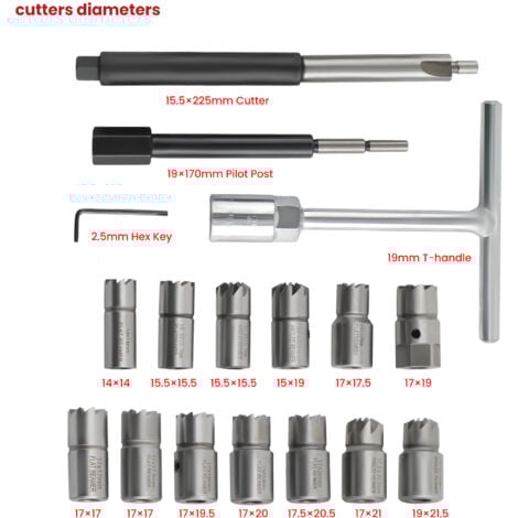 17 Pièces Sièges d'Injecteur Diesel Kit Nettoyage Siège Injecteur Outil