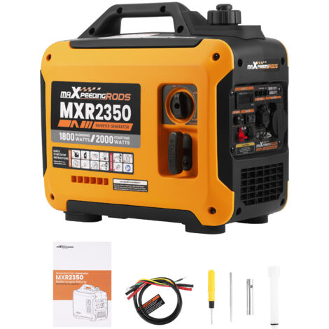 Maxpeedingrods – Groupe électrogène inverter 2000W à essence portable – Silencieux 58dB – 230V 4 temps – Autonomie 4h pour camping et urgence