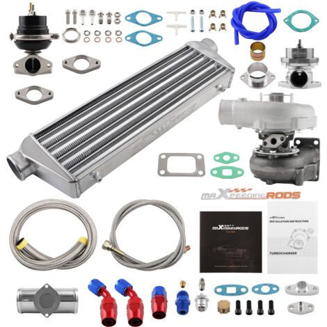 Maxpeedingrods – Turbocompresseur universel avec intercooler 27'' x 7'' x 2,5'' – 35/38mm wastegate – jusqu'à 400 HP – Installation pro recommandée