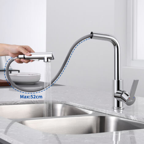 Grifo De Cocina Con Caño Giratorio De 360 Grados Montado En La