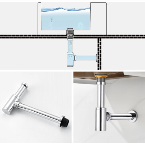 Ibergrif Sifón Universal Para Fregadero 32 Mm | Antiolor Y Regulable | Fácil De Limpiar | Acabado Cromado