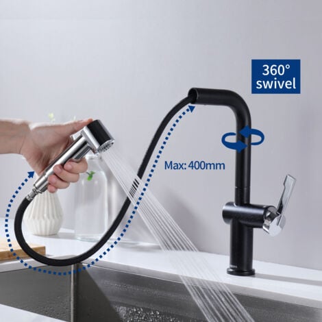 CECIPA Grifo de Cocina Extraíble, Grifo de Fregadero de Cocina con 2 Modos de Salida de Agua + Dispensador de Jabón de Cocina con Contenedor de 300 ML Cepillado