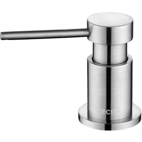 CECIPA Grifo de Cocina Extraíble, Grifo de Fregadero de Cocina con 2 Modos de Salida de Agua + Dispensador de Jabón de Cocina con Contenedor de 300 ML Cepillado