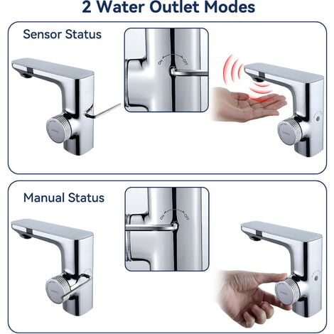 Grifo automático con sensor infrarrojo, aleación de zinc, sensor  inteligente sin contacto, manos libres, grifo de fregadero de cocina, baño,  grifo de