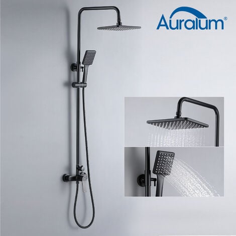 Sistema de ducha de lujo de acero inoxidable de 8 pulgadas, accesorios de  baño, juego de ducha de lluvia de alta presión de techo ajustable para baño