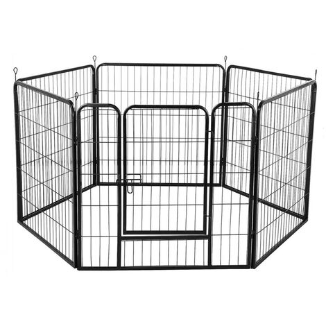 Parc Enclos Pour Petits Chiens Chiots Lapin Exterieur Interieur 80 X 60 Cm 6 Panneaux Avec