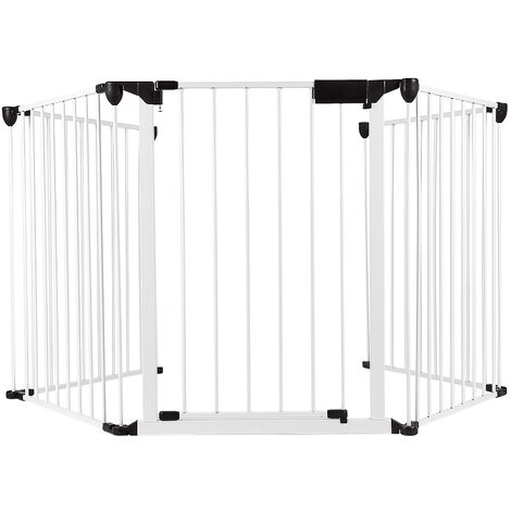 Barriere De Securite Enfant Grande Version 3 1m 5 Panneaux Blanc Blanc