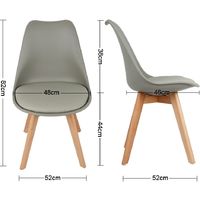 WIHHOBY Lot de 4 chaises scandinave avec coussin super qualité gris