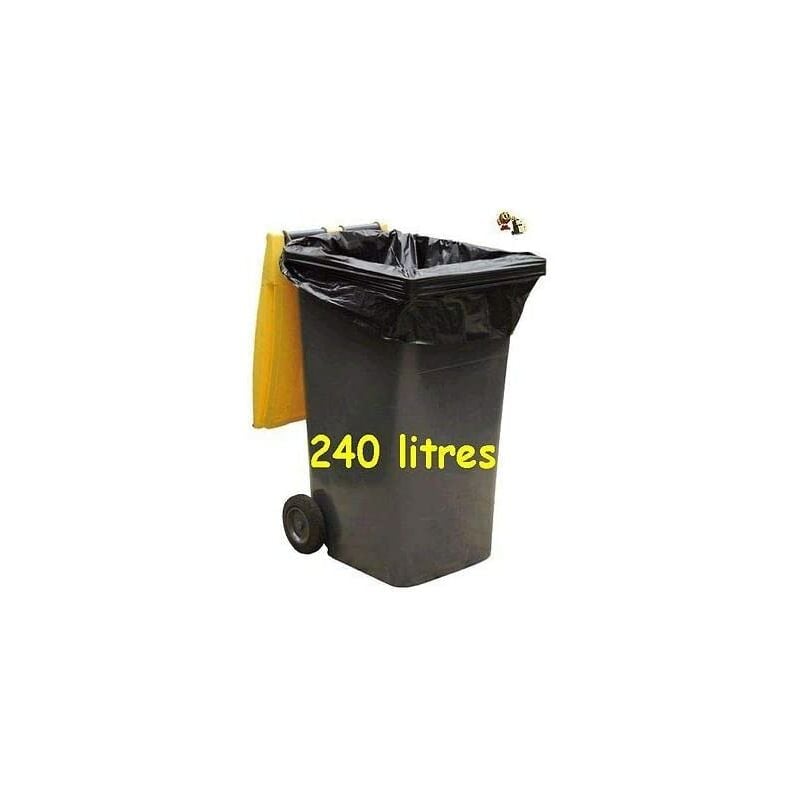 Boîte de 100 sacs poubelles 100 litres Noir pour gravats 140 microns