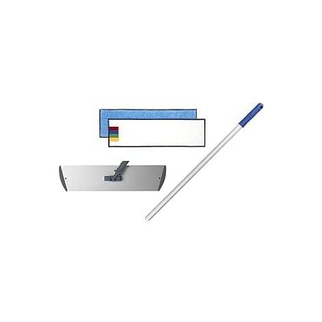 Le Plus De L'Entretien – Balai trapèze aluminium 80 cm – Manche ergonomique – 2 mops microfibre pour nettoyage en profondeur – Pour sols durs