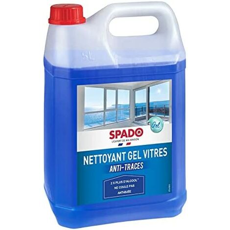 SPADO - Nettoyant vitres en gel - Anti-traces - Anti-pluie - Ne coule pas - Antibuée - pour vitre, miroirs et écran - 5L - Fabriqué en France