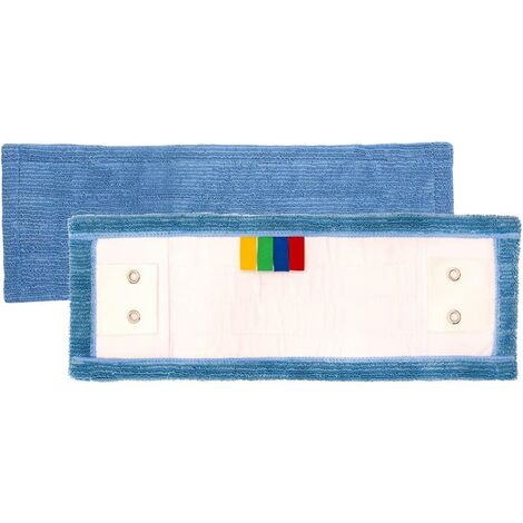 Frange microfibre bleue 40 cm – Lavage à sec et humide – Compatible avec systèmes à poches et languettes – Absorption élevée – Tampel