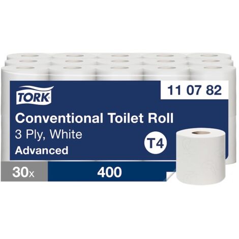Tork 127530 Papier Toilette Rouleau Taille Moyenne Advanced - Lot De 27 Rouleaux 2 Plis Compatible T6