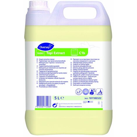 Le Plus De L'Entretien – Détergent TASKI Tapi Extract 5L – Pour injection et extraction tapis – Élimine taches et saleté – Préserve qualité des fibres