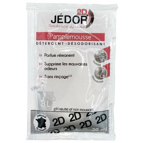 Dosettes 2D détergent nettoyant désodorisant - Jédor - Parfum Citron (100 dosettes)