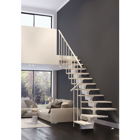 Misterstep - Scala a L (1 curva) - Modello Tech  - Colore Legno Sbiancato 84