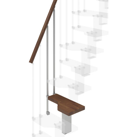 Misterstep - Gradino Supplementare  con  Ringhiera -  Mini  Ø 61 cm - Colore Legno Noce 25