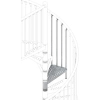 Misterstep - Gradino Supplementare con Ringhiera - Exterior Zink Ø 120 cm - Colore Metallo Argento