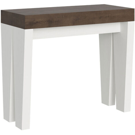 Console extensible 90x40/300 cm Plateau Spimbo Mix Noyer Structure Frêne Blanc (1/5)