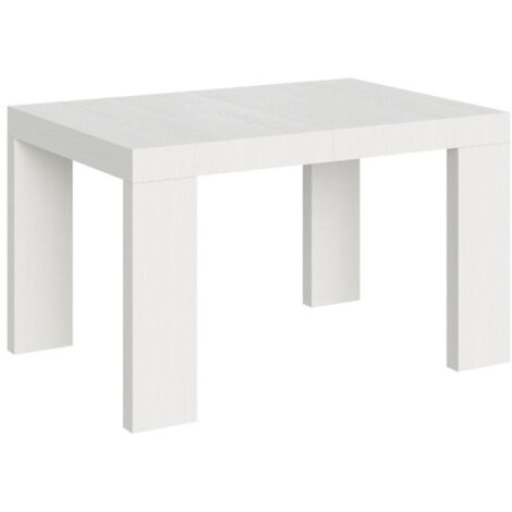 Table rectangulaire extensible 130 à 234cm bois blanc Ribo-Support 2 pieds (1/5)
