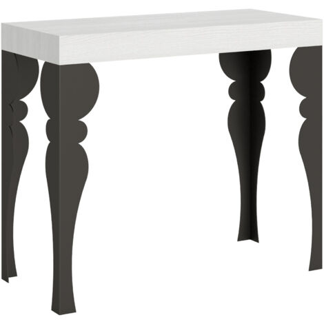 Console Extensible 90X40/300 Cm Paxon Frêne Blanc Structure Anthracite (1/5)