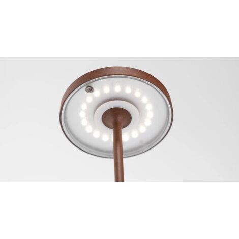 Lampe De Table Led Poldina Reverso White, Rechargeable Et Dimmable Avec Une Autonomie Allant Jusqu'À 12 Heures. Ip65 Extérieur