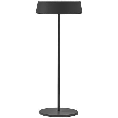 Lampe de table LED Inemuri Anthracite avec USB Touch, rechargeable et dimmable, autonomie 12h
