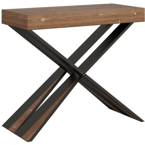 Console Extensible 90X40/190 Cm Diago Petit Sapin Teint Structure Anthracite (1/3)