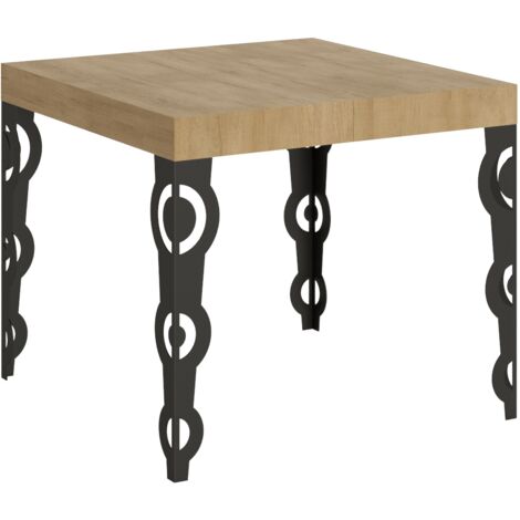 Table extensible 90x90/246 cm Karamay Chêne Nature Structure Anthracite (1/4)