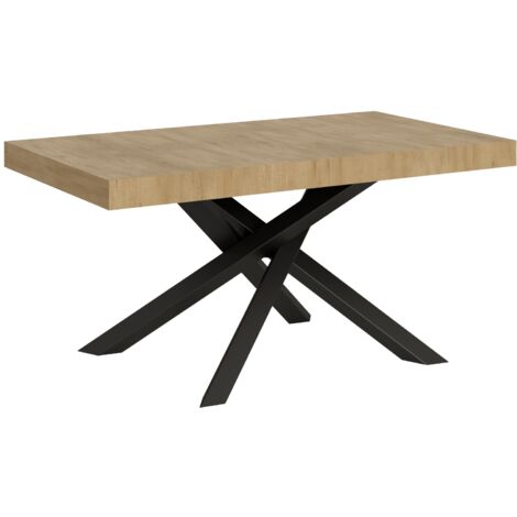Table extensible 90x160/264 cm Volantis Quercia Natura structure Anthracite (1/5)