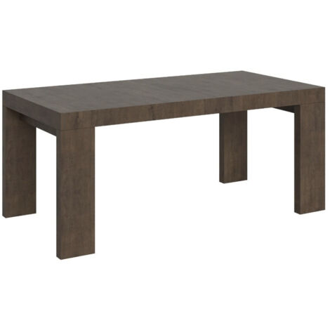 Table rectangulaire extensible 180 à 284cm bois foncé Ribo-Support 2 pieds (1/5)