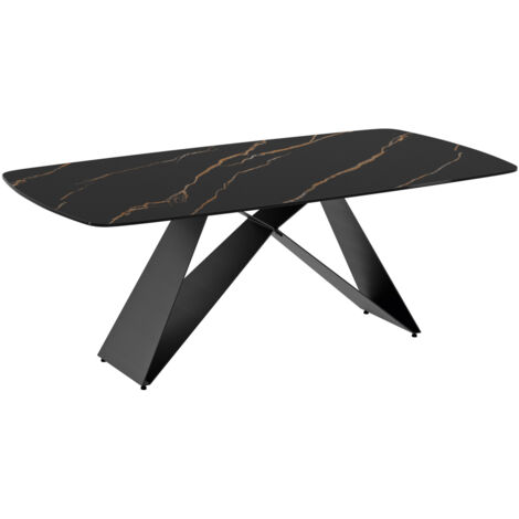 Thanos Table Fixe (220 x 110 cm) en Céramique Noire (1/3)