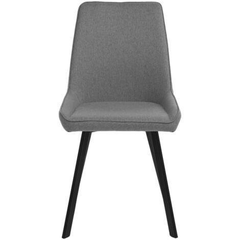 Lot de 4 chaises en microfibre gris foncé 48x60x87h cm (1/5)