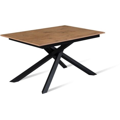Pulse Table extensible (140/190 x 90 cm) en Mélamine Noir (1/5)