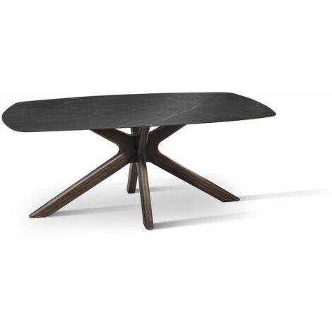 Gemini Table Fixe (180X90X76 Cm) En Céramique Noire (1/5)