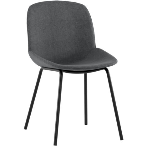 Eva Chaise en tissu gris foncé 4 pcs (1/5)