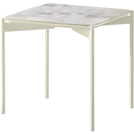Ivy Table basse (45 x 45 x 45h) en Céramique Blanche (1/3)