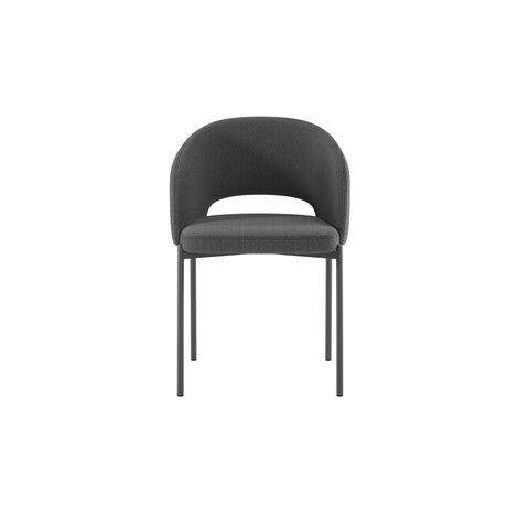Lot de 4 chaises en tissu gris avec pieds anthracite 555x78,5h cm (1/5)
