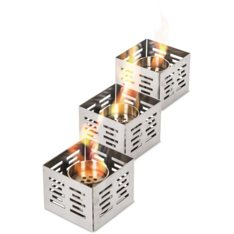 Set skato Bougie de table au bioéthanol en acier chromé (1/5)
