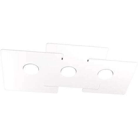 Plafonnier Led Echo Top Light En Métal Blanc Rectangulaire Avec 3 Douilles D'Ampoule Gx53 (1/3)