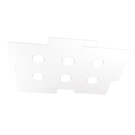 Plafonnier Led Echo Top Light En Métal Blanc Rectangulaire Avec 6 Douilles D'Ampoule Gx53 (1/4)