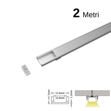 Profil tubulaire en aluminium pour ruban LED 30mm - 2 Mètres