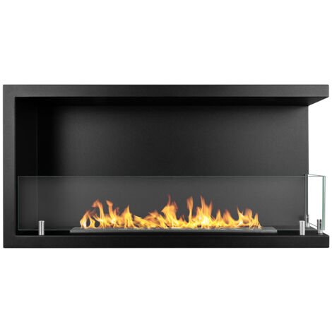 Cheminée bioéthanol encastrable d'angle biocheminée 90x45 SUTRI 90 DX