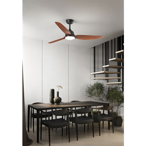 Ventilateur De Plafond 132 Cm Avec Télécommande à Lumière LED à Intensité Variable Moteur