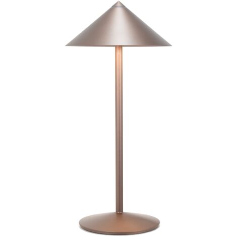 Lampe de table LED rechargeable Zafferano Pina L Desk bronze, 6W, IP65, variateur tactile, tête magnétique, intérieur/extérieur