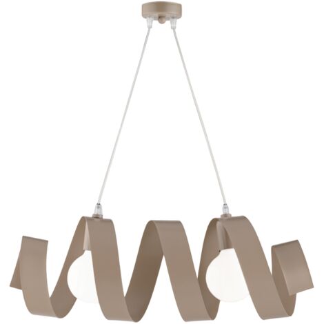 Lustre suspendu moderne en fer deux lumières Tortora 54x h20 cm (1/2)