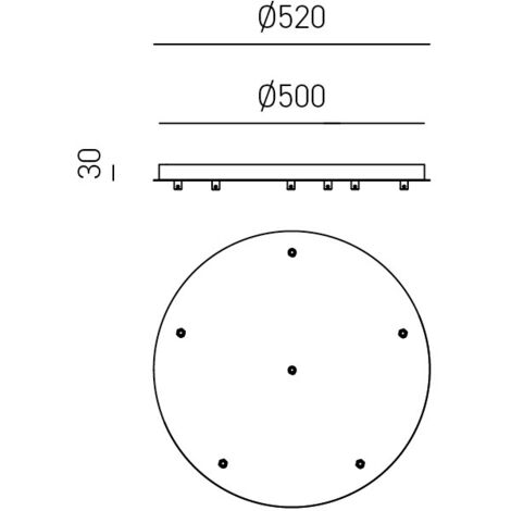 Rosace De Plafond En Bois D'hévéa 30 Cm - 3 Trous - Cache-fil Pour Lustre Et Suspensions - 12