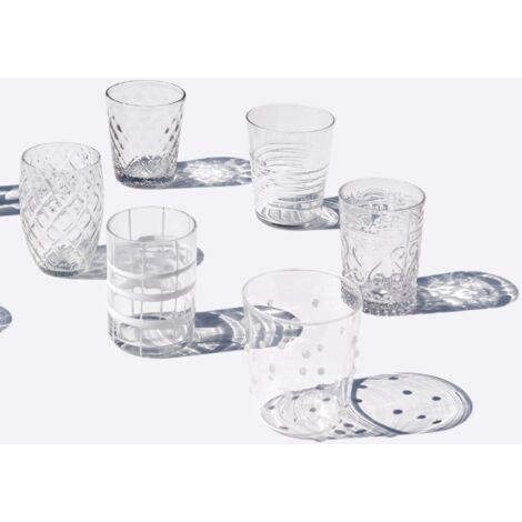 Lot De 6 Verres à Eau Victoria 34 Cl - Verre Soufflé Transparent Élégant Et Résistant